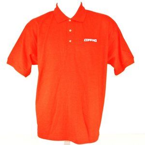 COMPAQ Computers Vintage Employee Uniform Polo Shirt Red NEW Size S Small